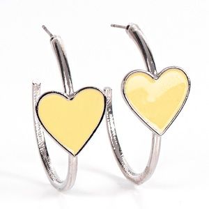 ♥️ Heart shaped - Yellow Hoop Earrings